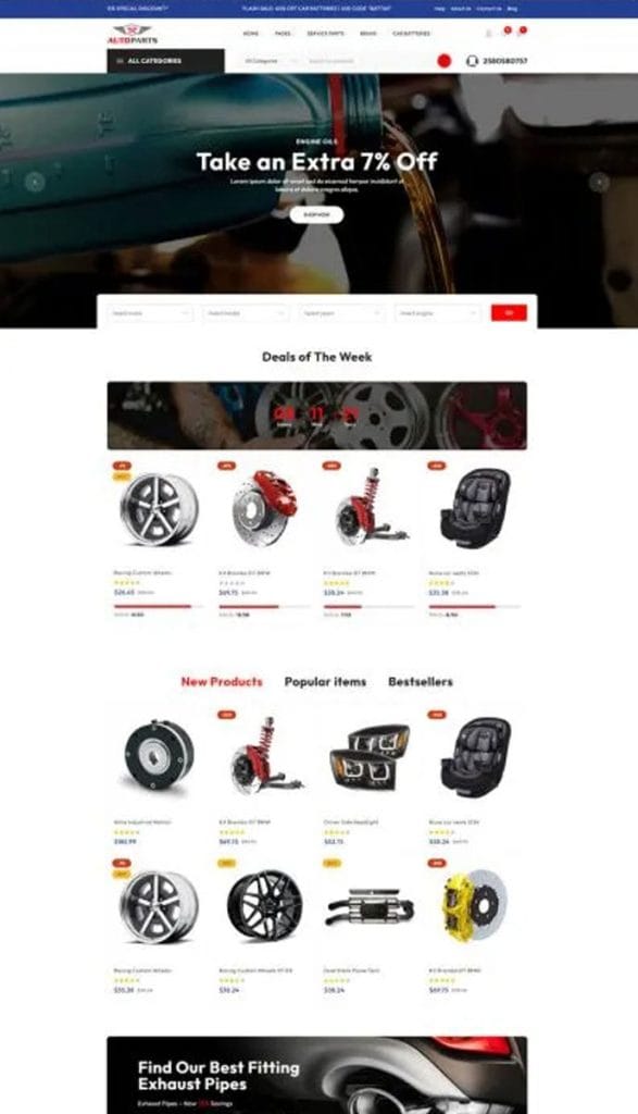 Auto Parts Store and Tools Shop WooCommerce eCommerce Elementor WordPress Theme