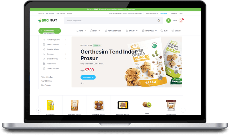 Grocery Online Store – eCommerce WordPress Theme