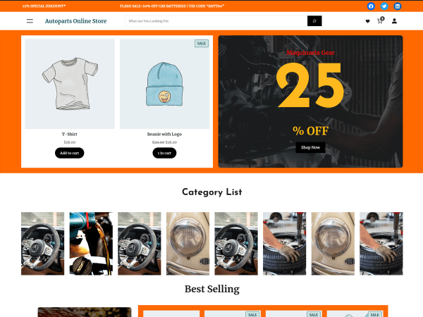 Auto Parts Online Store - Auto Parts Shop WordPress Theme
