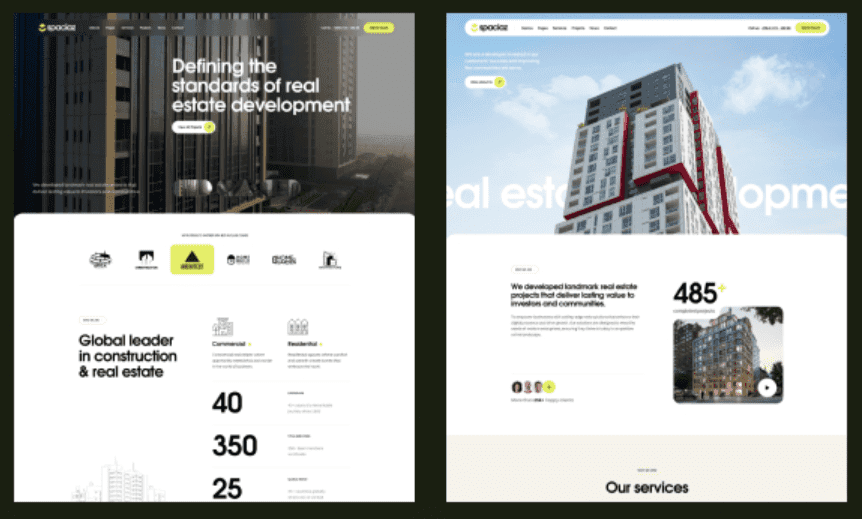 Construction Group WordPress Theme demo layout
