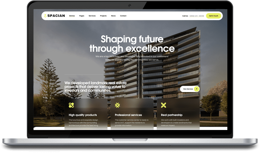 Real Estate Group WordPress Theme homepage design preview